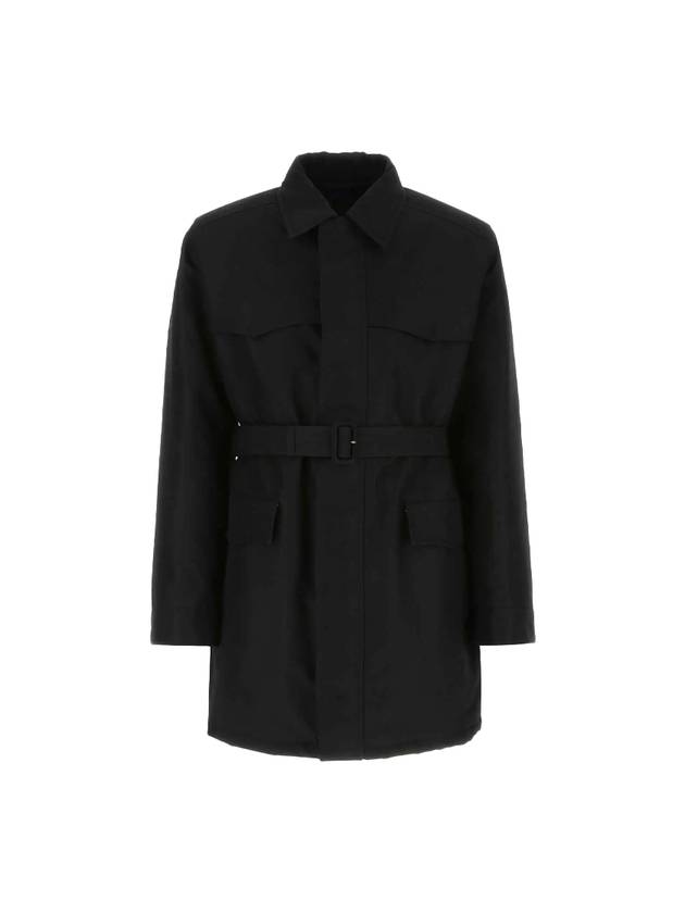 Technical Fabric Parka Black - PRADA - BALAAN 1