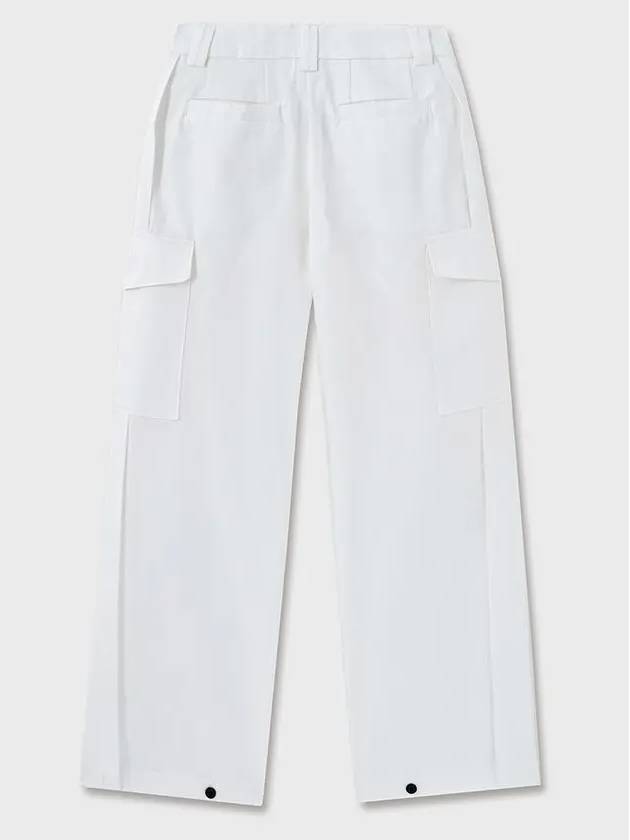 Tencel Cotton Pleates Wide Pants White - NOIRER FOR WOMEN - BALAAN 4