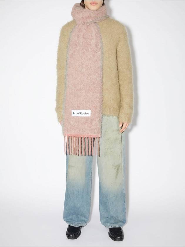 Mohair Wool Fringe Muffler Pink - ACNE STUDIOS - BALAAN 3