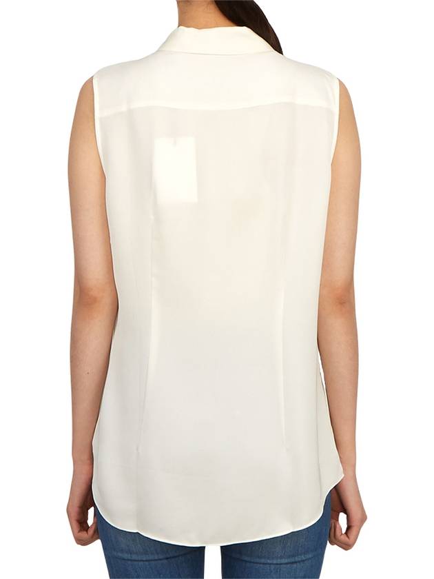 Women's Silk Sleeveless Shirt Ivory - THEORY - BALAAN 5