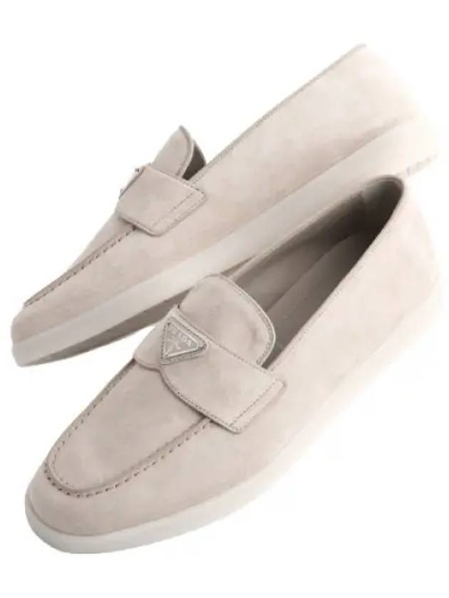 Triangle logo suede loafers men s shoes - PRADA - BALAAN 1