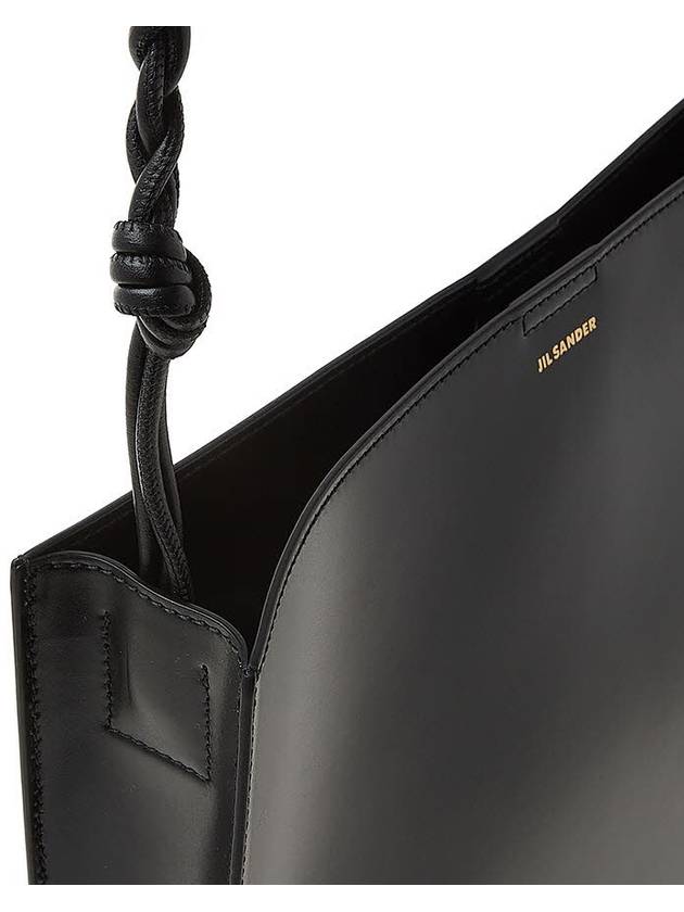 Tangle Large Leather Shoulder Bag Black - JIL SANDER - BALAAN 9