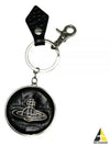 ORB Logo Charm Crocodile Skin Metal Key Holder Black - VIVIENNE WESTWOOD - BALAAN 2