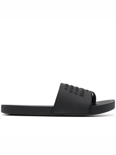 Embossed Logo Tabi Slippers Black - MAISON MARGIELA - BALAAN 1