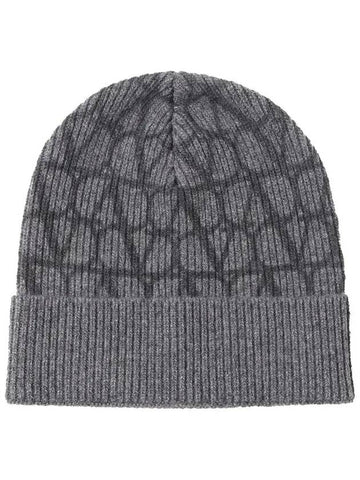 Garavani Monogram Beanie Grey - VALENTINO - BALAAN 1