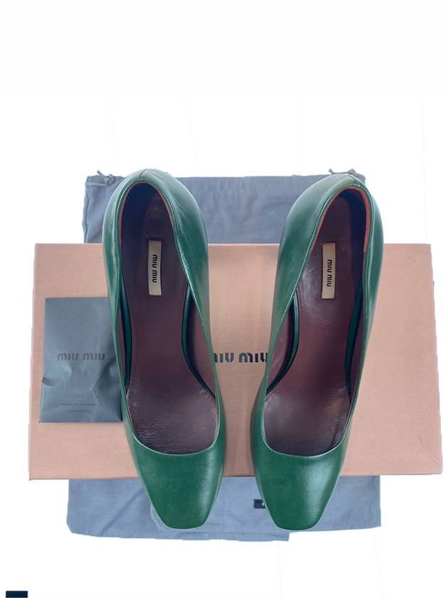 Capretto Leather Pumps Green - MIU MIU - BALAAN 7