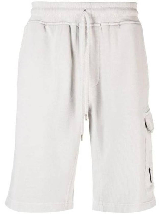 Cotton Fleece Cargo Shorts Grey - CP COMPANY - BALAAN 1