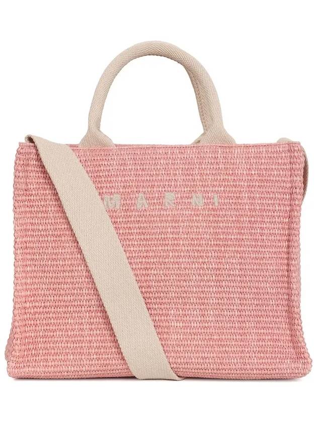 Small Raffia East West Tote Bag Pink - MARNI - BALAAN 2