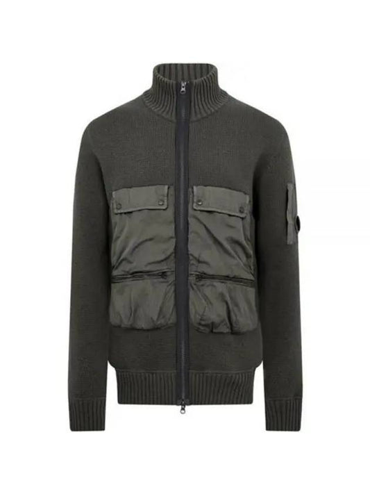 Lambswool Mixed Utility Zip-up Knit 15CMKN228A 006601M 670 Chrome Blended - CP COMPANY - BALAAN 1