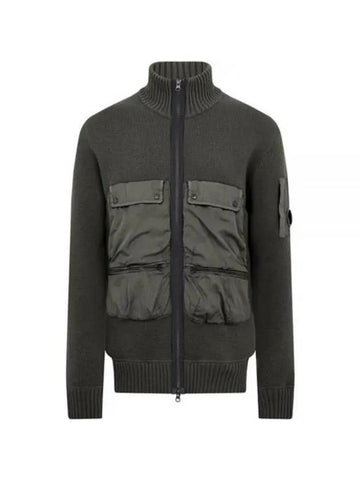 Lambswool Mixed Utility Zip-up Knit 15CMKN228A 006601M 670 Chrome Blended - CP COMPANY - BALAAN 1
