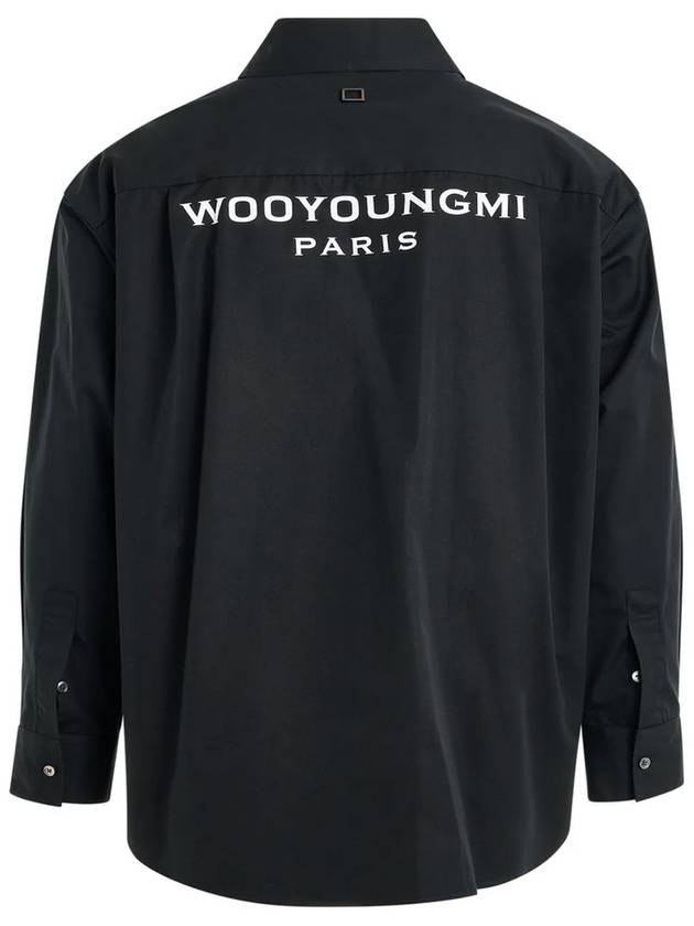 Men's Back Logo Cotton Long Sleeve Shirt Black - WOOYOUNGMI - BALAAN 2