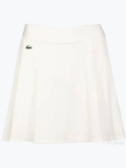 Logo Mini Side Pleats Skirt White - LACOSTE - BALAAN 2