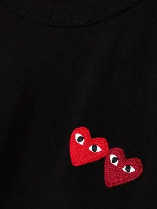 Double Heart Wappen T Shirt Black AX T226 051 1 - COMME DES GARCONS - BALAAN 4