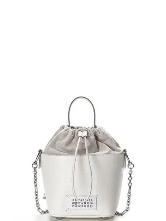 5AC Number Logo Texture Leather Bucket Bag Ivory - MAISON MARGIELA - BALAAN 2