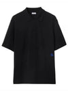 Equestrian Night Cotton Polo Shirt Black - BURBERRY - BALAAN 2