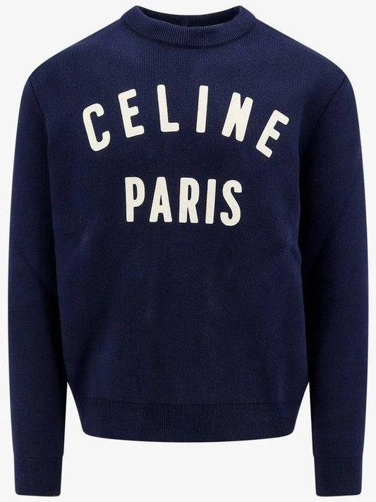 Cotton Sweater WITH Flock Logo 2ADMW338Y07MR B0651227398 - CELINE - BALAAN 1