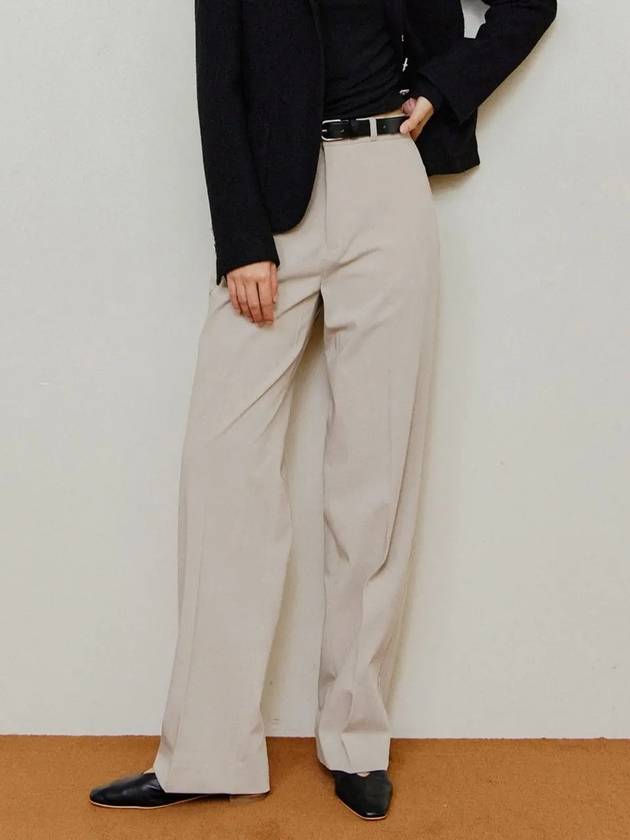 Wool Blend Slacks Beige - LESEIZIEME - BALAAN 4