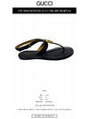 Double G Leather Flat Sandals Black - GUCCI - BALAAN 3