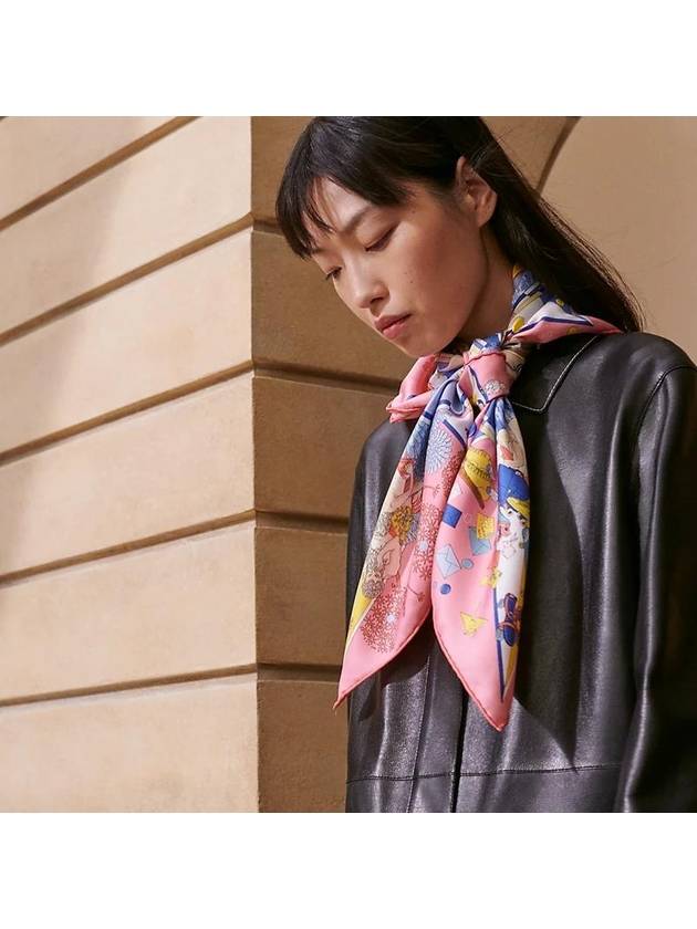 Flagship Silk 90 Scarf Rose - HERMES - BALAAN 3