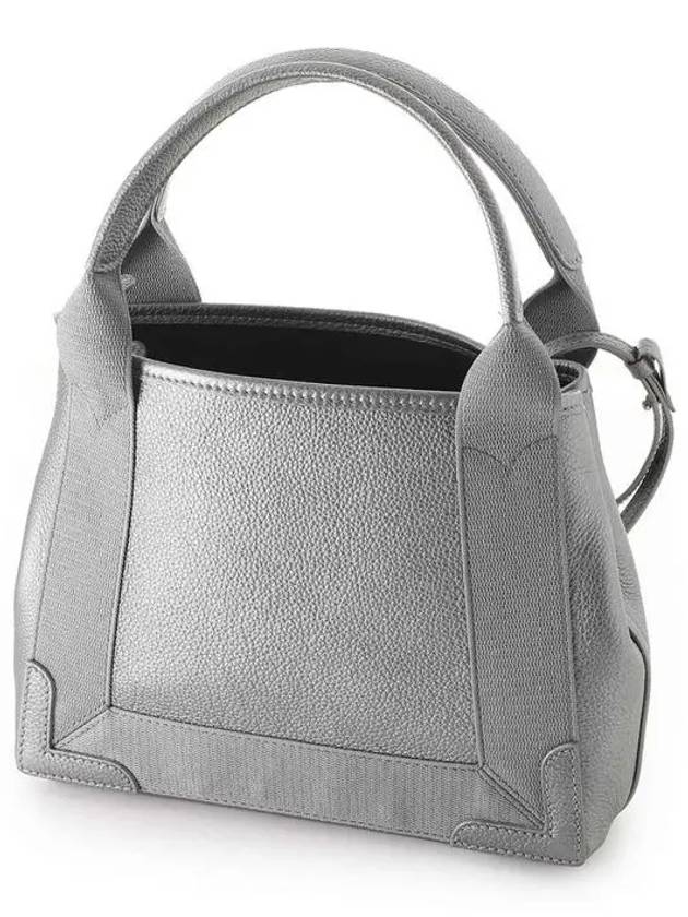 Navy Cabas XS Leather Tote Bag Grey - BALENCIAGA - BALAAN 4