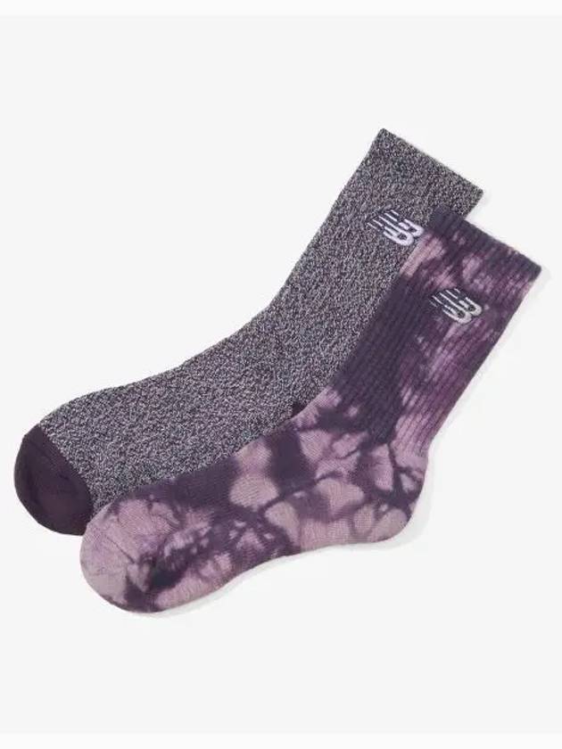 NBGEEAG501 Tie Dye Midcalf Socks 2 Pack PURPLE - NEW BALANCE - BALAAN 1