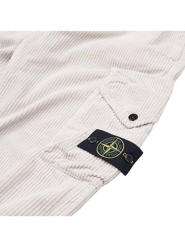 Corduroy Cotton Cargo Straight Pants Plaster - STONE ISLAND - BALAAN 5