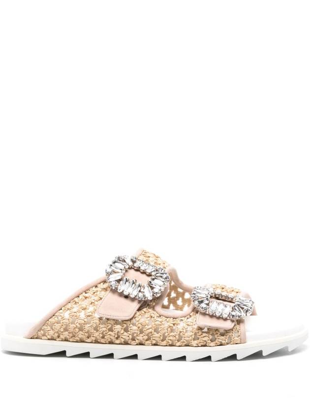 crystal buckle sandals beige - ROGER VIVIER - BALAAN 2