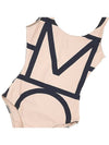 Monogram One-Piece Swimsuit Beige - TOTEME - BALAAN 6