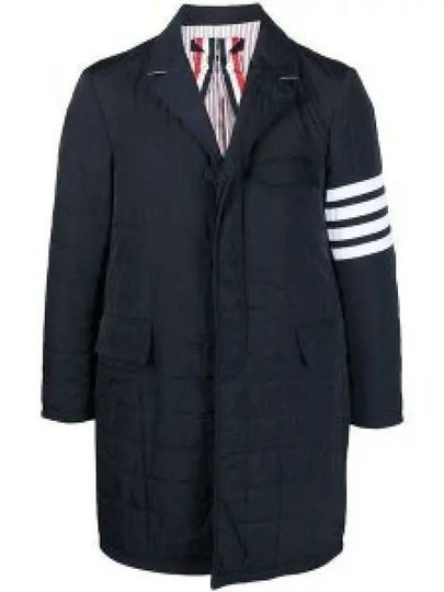 Men's 4 Bar Poly Twill Chesterfield Single Coat Navy - THOM BROWNE - BALAAN 2