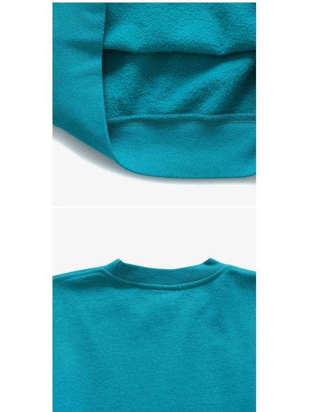 Crest Crew Neck Cotton Sweatshirt Blue - SPORTY & RICH - BALAAN 5