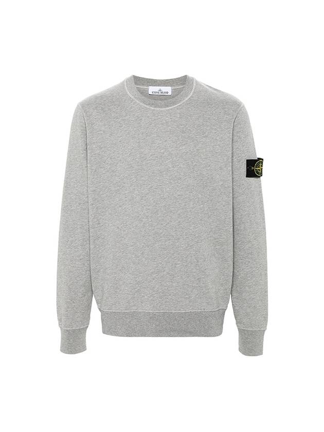 Compass Patch Cotton Sweatshirt Melange Grey - STONE ISLAND - BALAAN 2