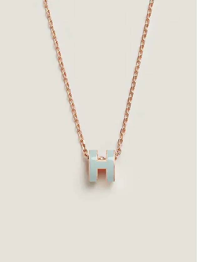 Mini Pop H Pendant Necklace Rose Gold - HERMES - BALAAN 2