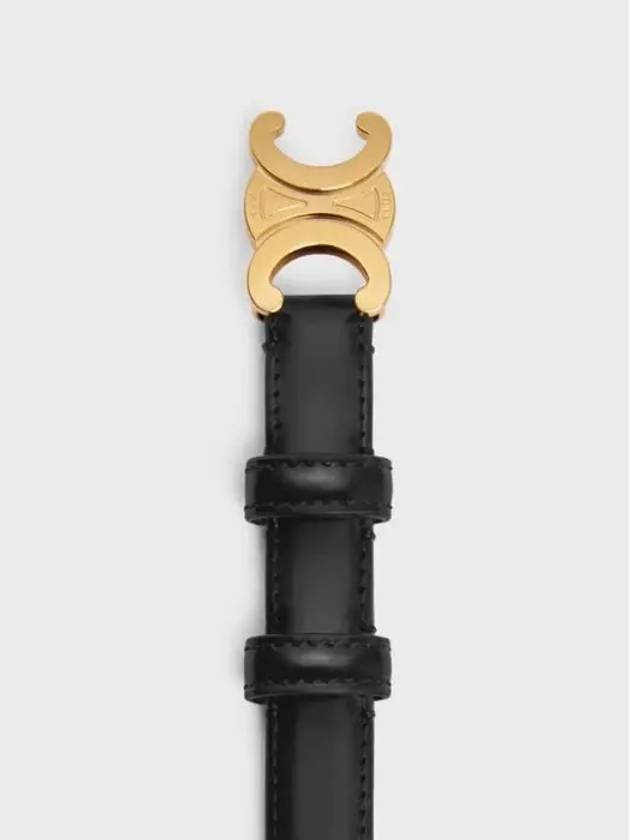 Triomphe Small Taurillon Leather Belt Black - CELINE - BALAAN 5