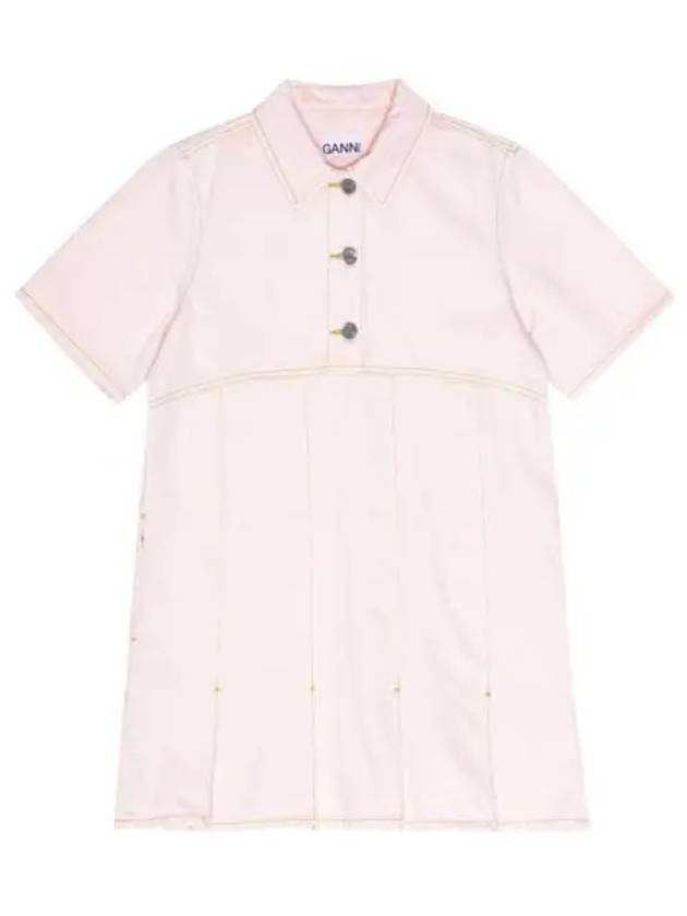 pink denim mini dress - GANNI - BALAAN 2