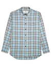 Paris Check Long Sleeve Overshirt Feather Blue - AMI - BALAAN 2