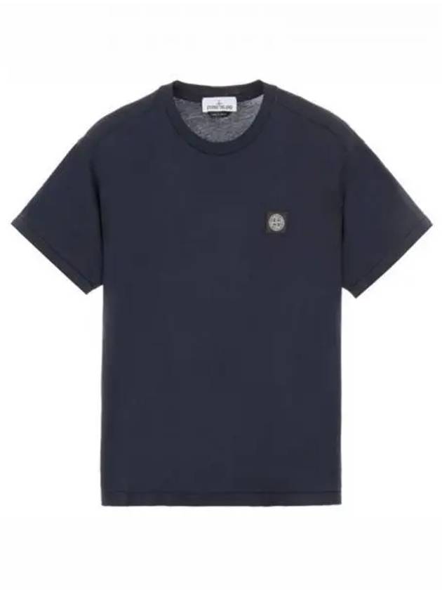 Logo Patch Short Sleeve T-Shirt Navy - STONE ISLAND - BALAAN 2