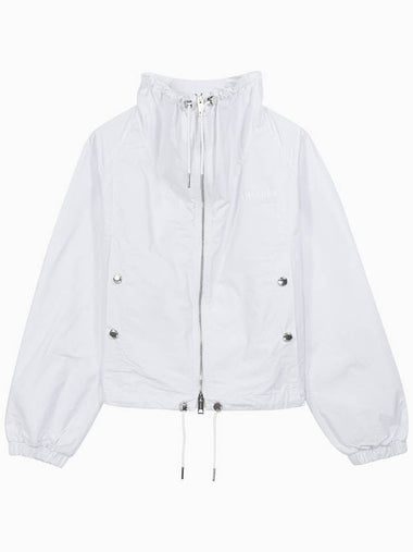 Logo Print Oversized Zip-Up Jacket White - BURBERRY - BALAAN 1