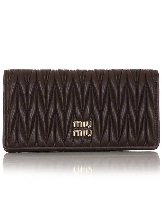 Briarwood Matelasse Nappa Leather Long Wallet Brown - MIU MIU - BALAAN 2