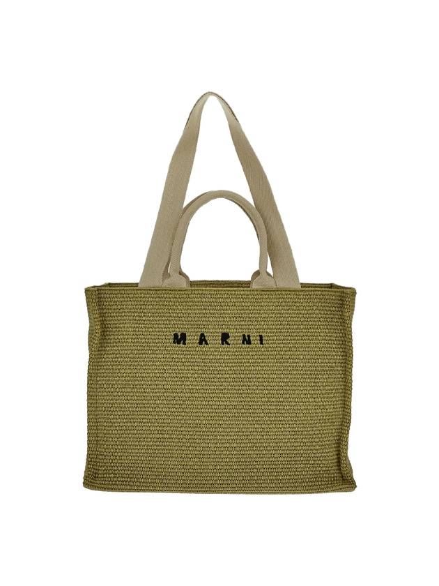 Raffia East West Tote Bag Green - MARNI - BALAAN 1