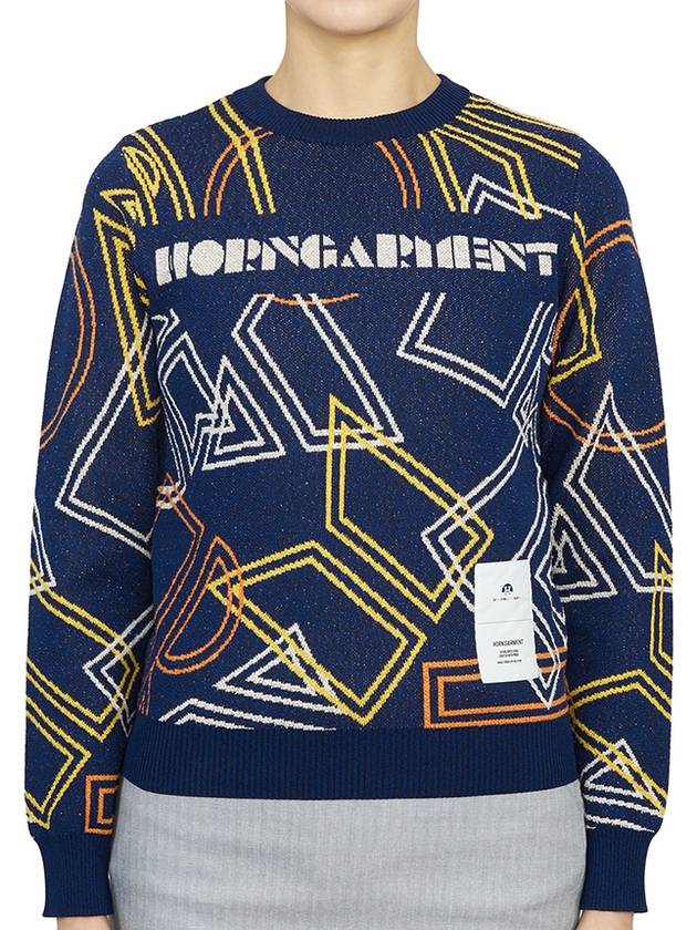 Dialogue Crew Neck Sweater Navy - HORN GARMENT - BALAAN 2