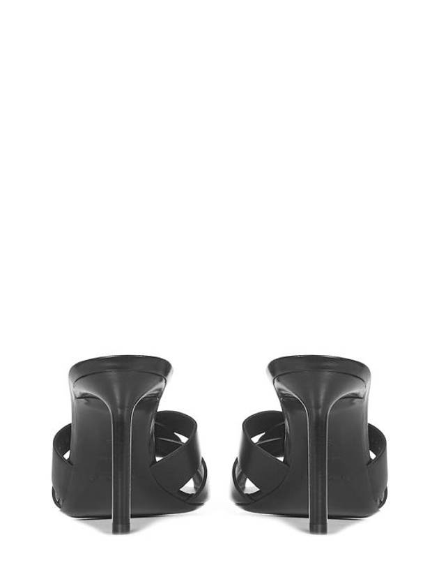 Tribute Leather Sandal Heels Black - SAINT LAURENT - BALAAN 3