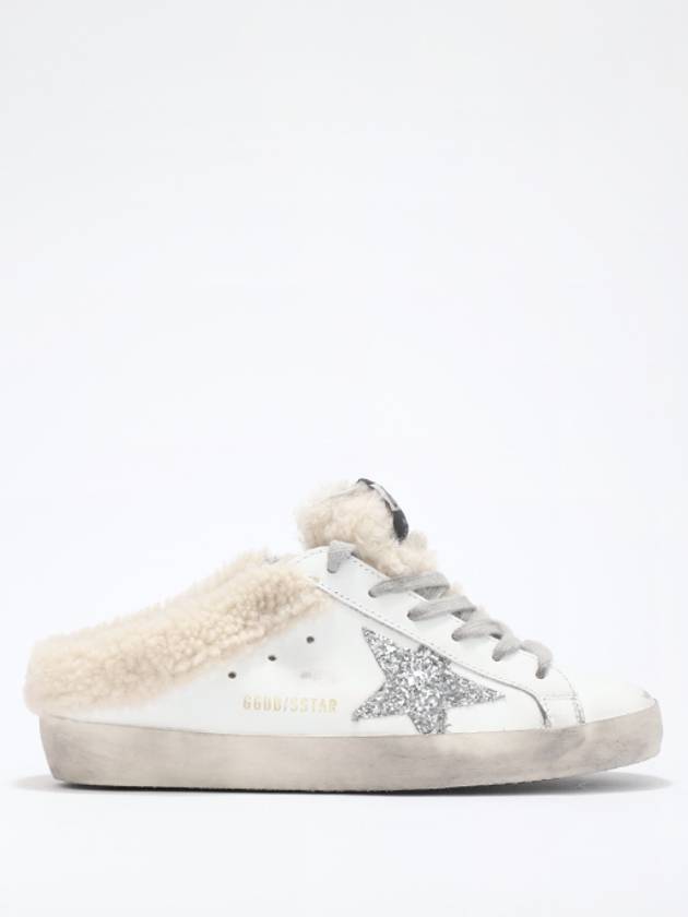 Superstar Sabot Glitter Shearing Lining Leather Low Top Sneakers Silver White - GOLDEN GOOSE - BALAAN 5