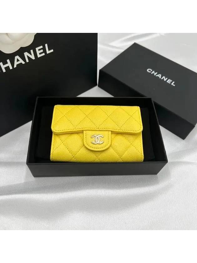 Classic Card Holder Grained Shiny Calfskin Gold Metal Yellow AP0214 B10583 NW779 - CHANEL - BALAAN 2