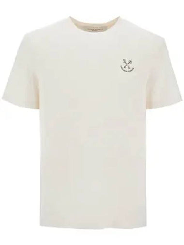 Cotton Chest Print Short Sleeve T-Shirt White - GOLDEN GOOSE - BALAAN 1