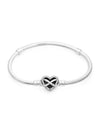 Moments Sparkling Infinity Heart Clasp Snake Chain Bracelet Silver - PANDORA - BALAAN 3