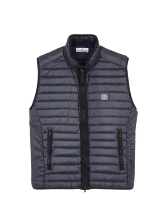 Men's Logo Patch Puffer Vest Navy - STONE ISLAND - BALAAN 2