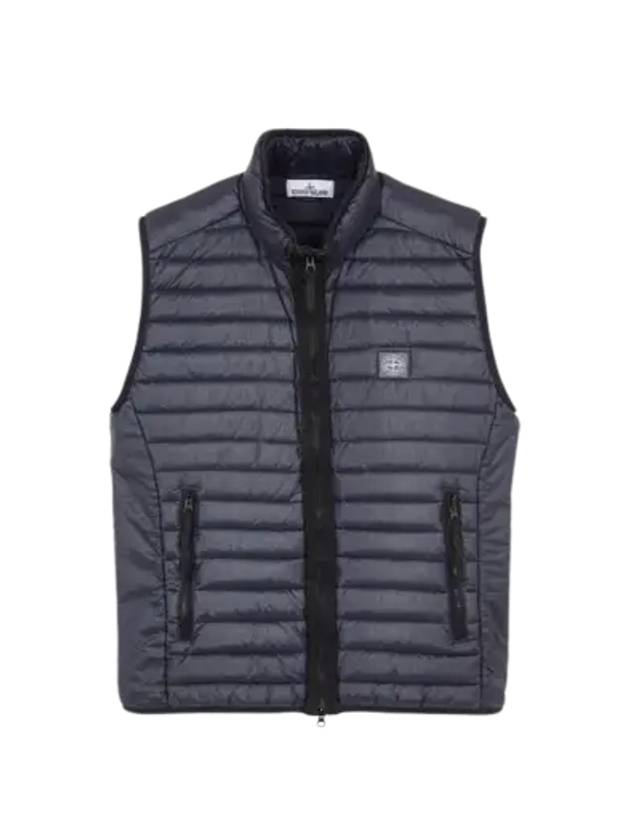 Men's Logo Patch Puffer Vest Navy - STONE ISLAND - BALAAN 3