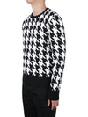 Houndstooth Quilted Merino Wool Knit Top Black White - THOM BROWNE - BALAAN 4