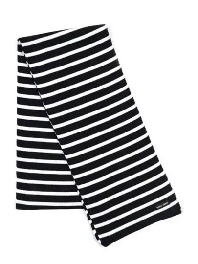 KH Duguay Stripe Muffler White Black - SAINT JAMES - BALAAN 2