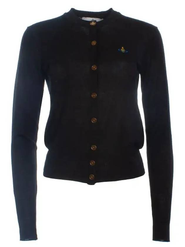 Bea Embroidered Logo Cardigan Black - VIVIENNE WESTWOOD - BALAAN 2